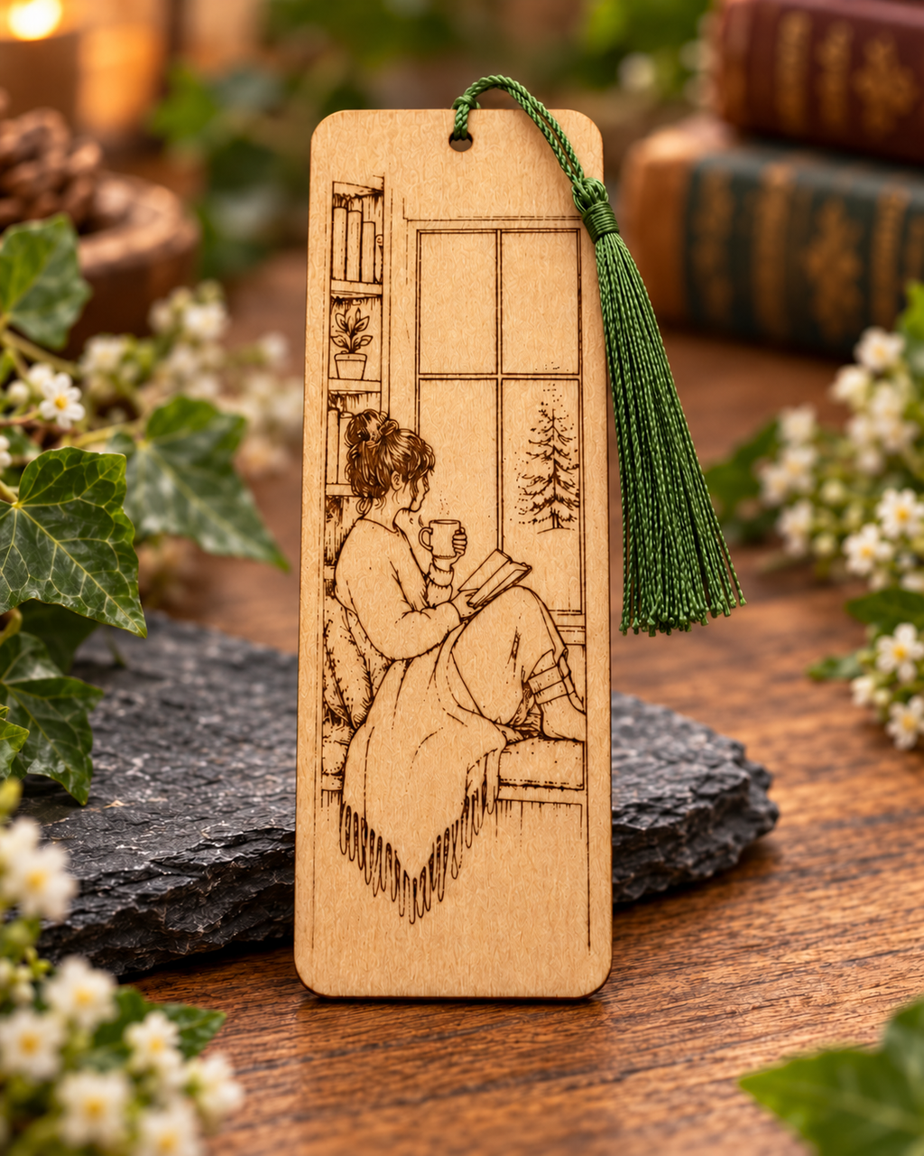 Personalised Laser Engraved Wooden Bookmark | Book Lover, Teacher Gift