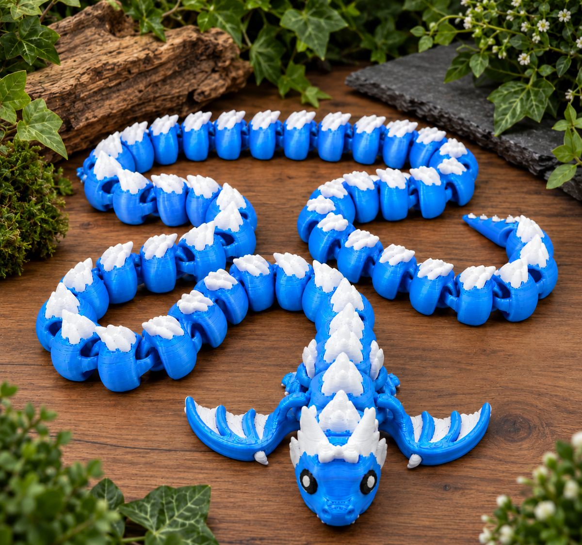 50 Segment 3D Printed Flexi Dragon | Articulated Dragon Toy | Flexible Fidget Gift