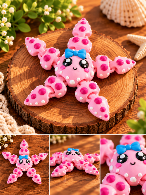 3D Printed Articulating Starfish | Flexible Fidget Toy | Sensory Desk Buddy | Unique Gift