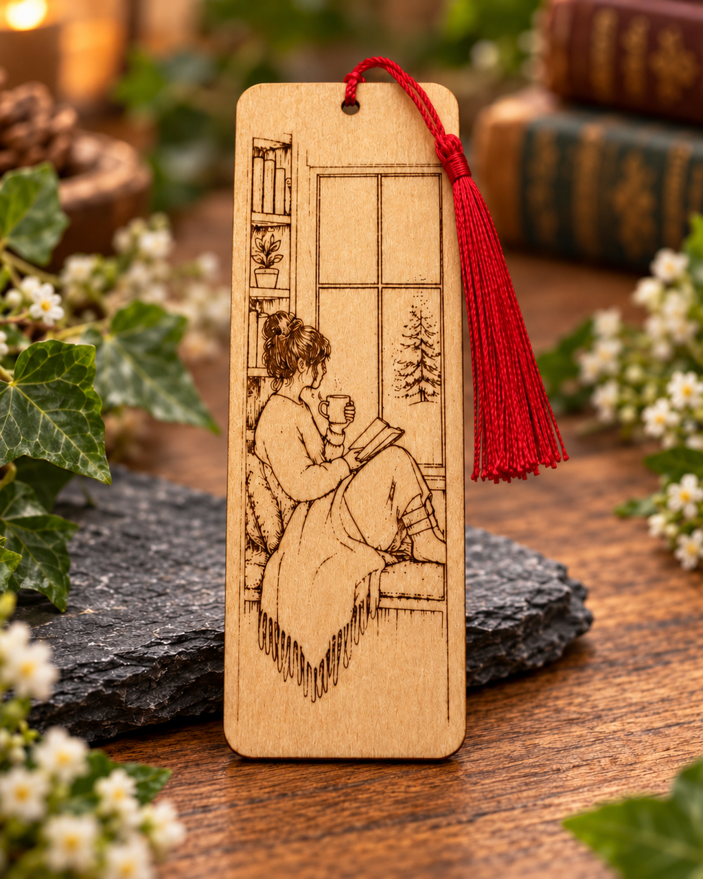 Personalised Laser Engraved Wooden Bookmark | Book Lover, Teacher Gift