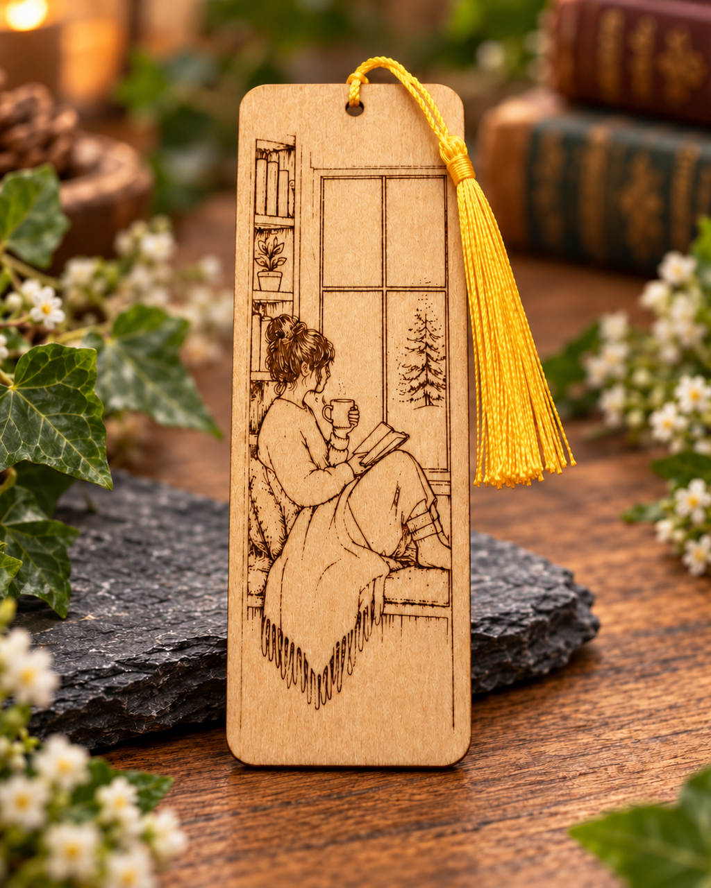 Personalised Laser Engraved Wooden Bookmark | Book Lover, Teacher Gift