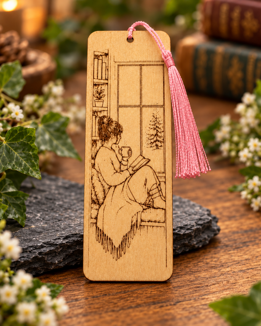 Personalised Laser Engraved Wooden Bookmark | Book Lover, Teacher Gift