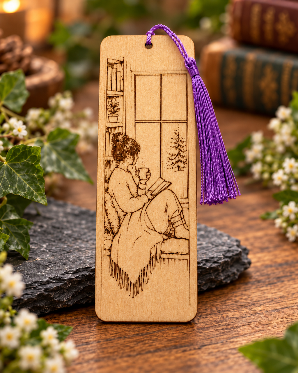 Personalised Laser Engraved Wooden Bookmark | Book Lover, Teacher Gift