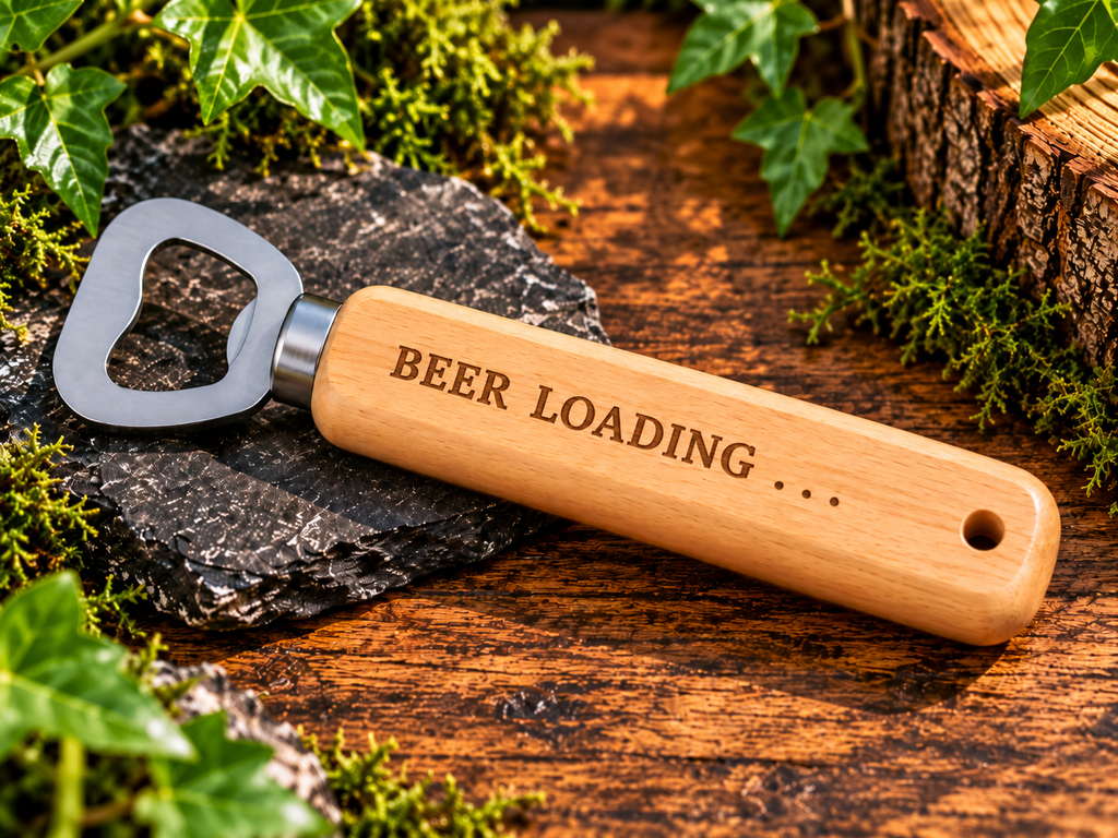 Personalised Engraved Wooden Bottle Opener | Custom Bar Accessory | Unique Gift for Him