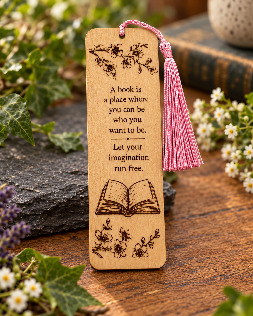 Personalised Laser Engraved Wooden Bookmark | Book Lover, Teacher Gift