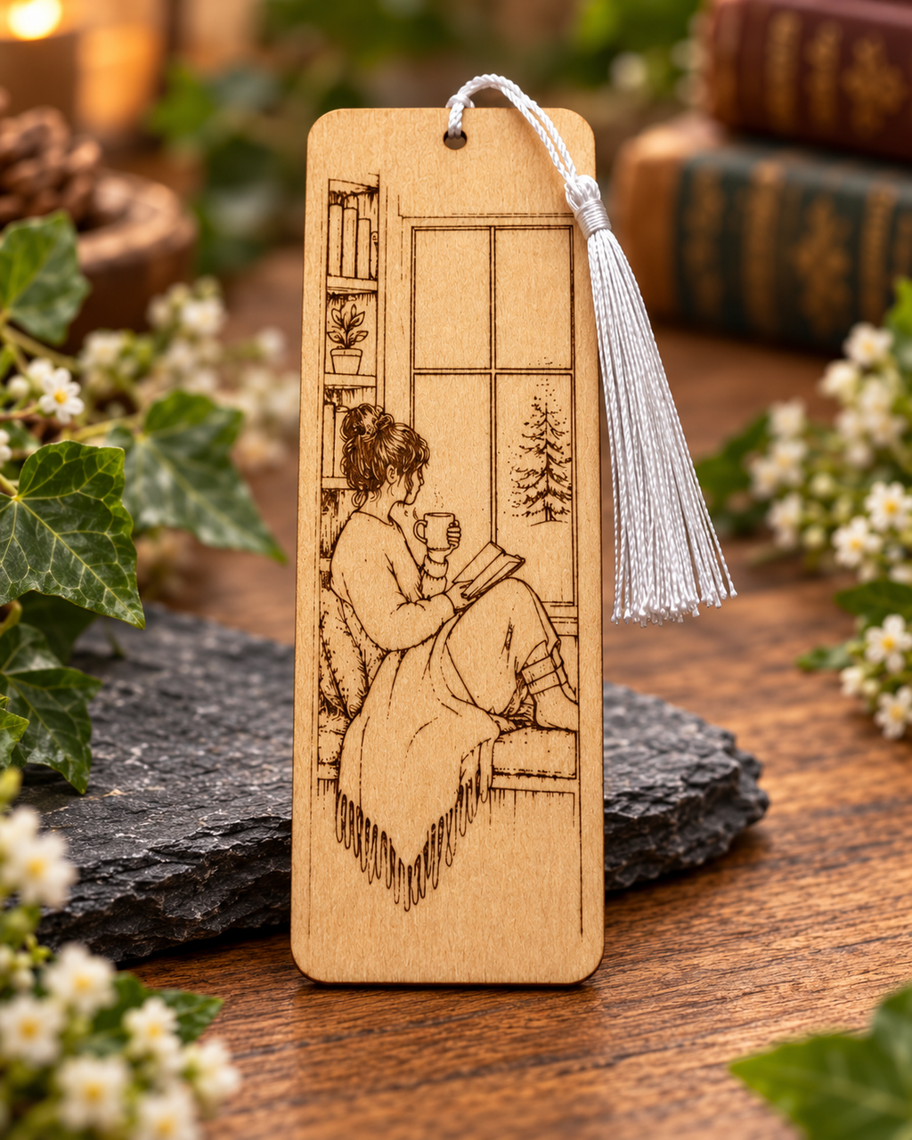 Personalised Laser Engraved Wooden Bookmark | Book Lover, Teacher Gift