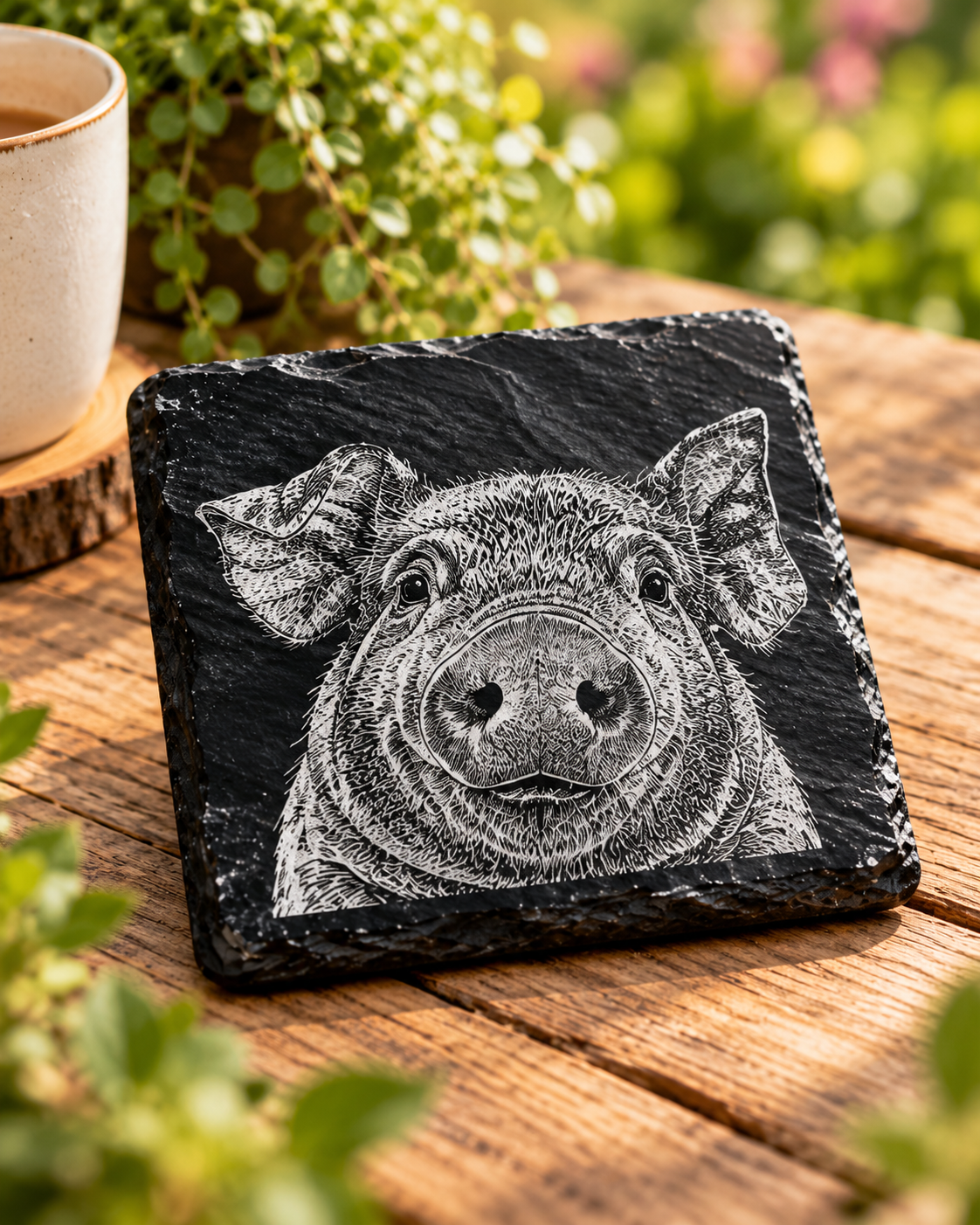 Personalised Engraved Slate Coaster | Custom Drink Mat | Unique Housewarming Gift