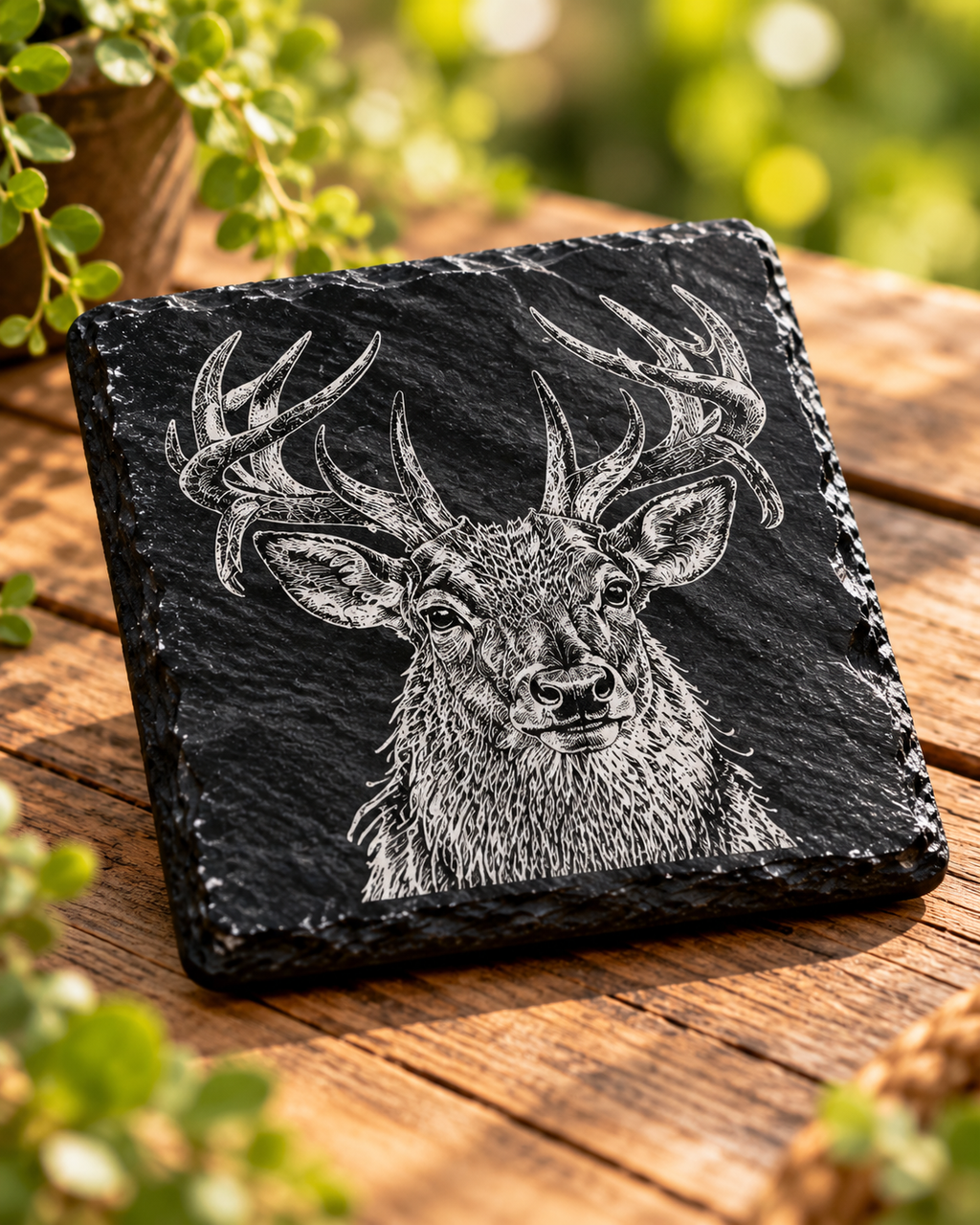 Personalised Engraved Slate Coaster | Custom Drink Mat | Unique Housewarming Gift
