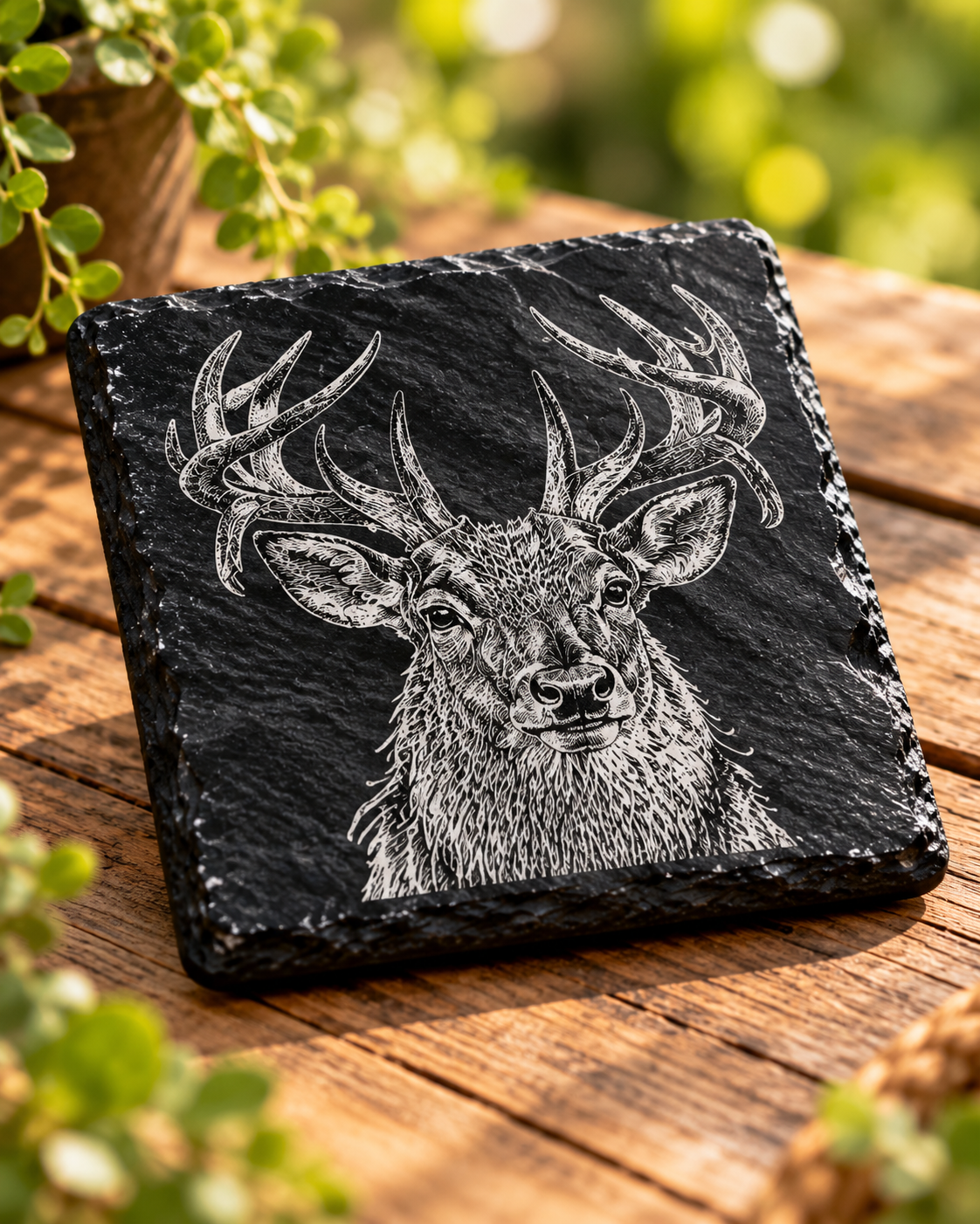 Personalised Engraved Slate Coaster | Custom Drink Mat | Unique Housewarming Gift