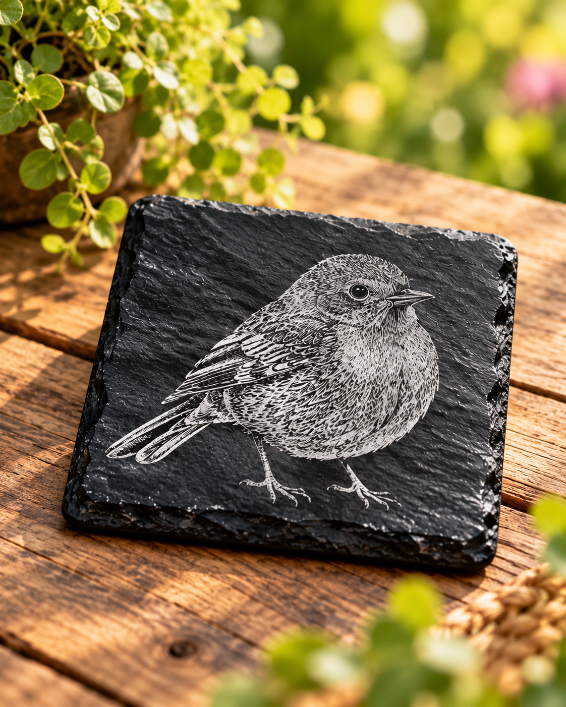 Personalised Engraved Slate Coaster | Custom Drink Mat | Unique Housewarming Gift