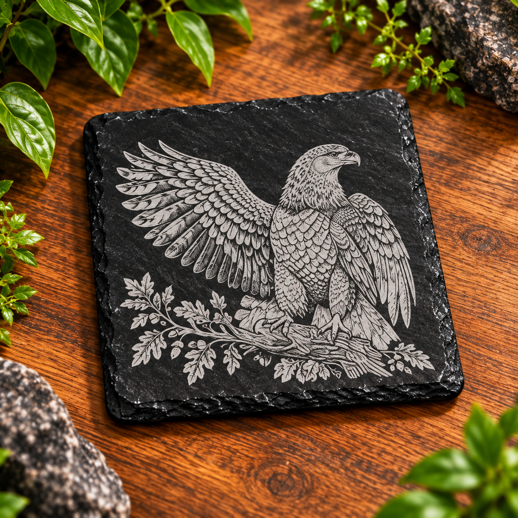 Personalised Engraved Slate Coaster | Custom Drink Mat | Unique Housewarming Gift