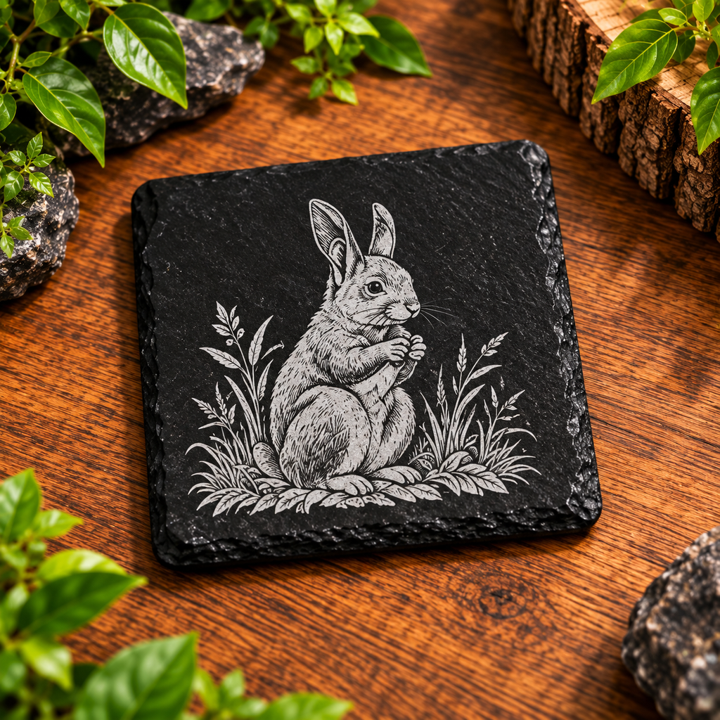 Personalised Engraved Slate Coaster | Custom Drink Mat | Unique Housewarming Gift