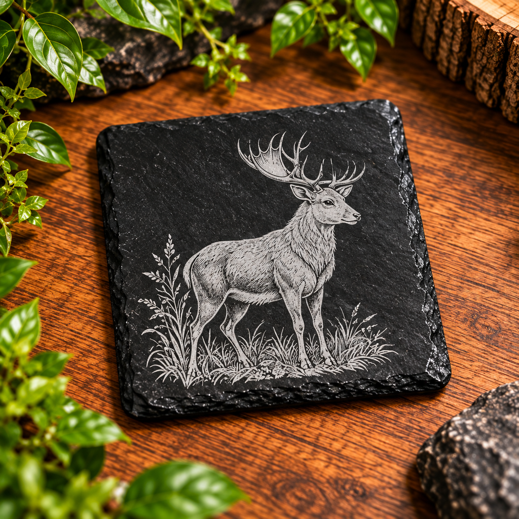 Personalised Engraved Slate Coaster | Custom Drink Mat | Unique Housewarming Gift