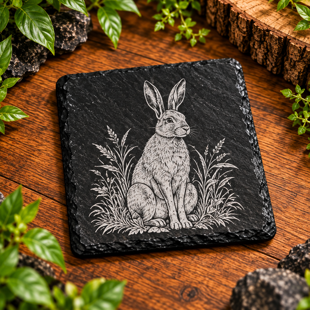 Personalised Engraved Slate Coaster | Custom Drink Mat | Unique Housewarming Gift