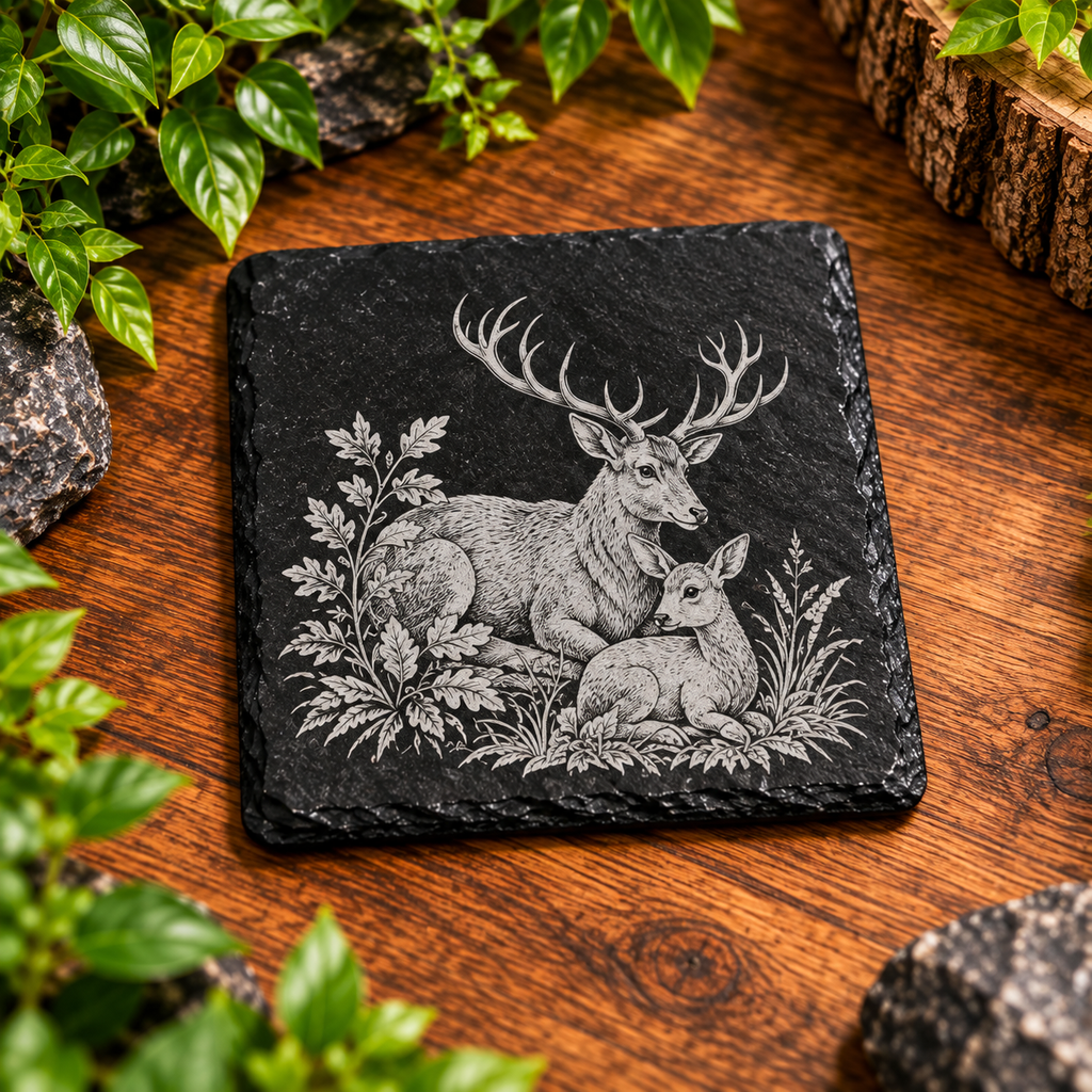 Personalised Engraved Slate Coaster | Custom Drink Mat | Unique Housewarming Gift