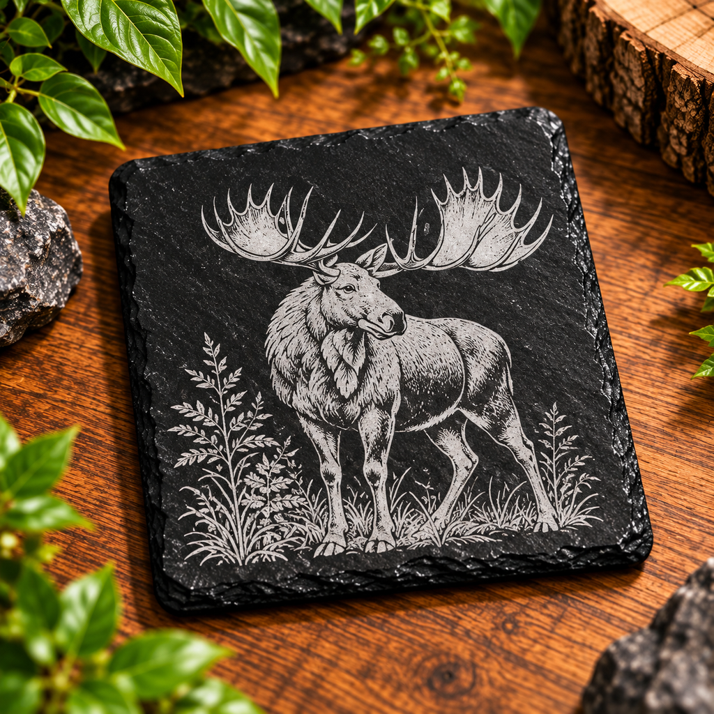 Personalised Engraved Slate Coaster | Custom Drink Mat | Unique Housewarming Gift