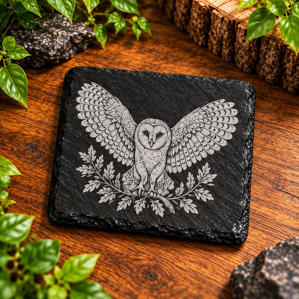 Personalised Engraved Slate Coaster | Custom Drink Mat | Unique Housewarming Gift
