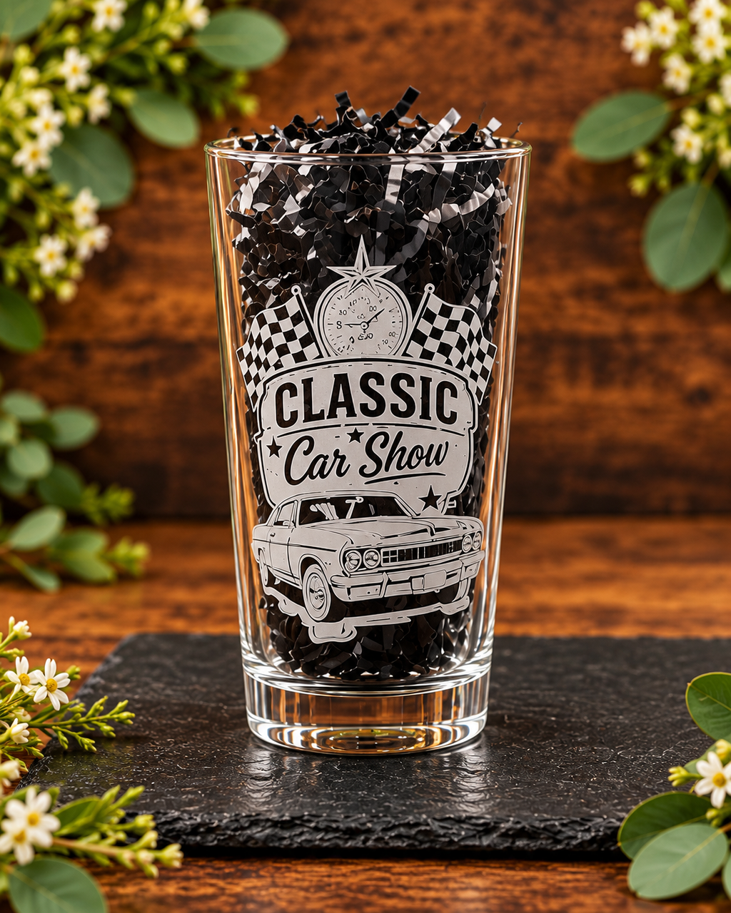 Laser Engraved Beer Glass | Classic Pint Glass with Unique Beer Designs | Decorative Bar Glassware | Perfect Gift for Beer Lovers