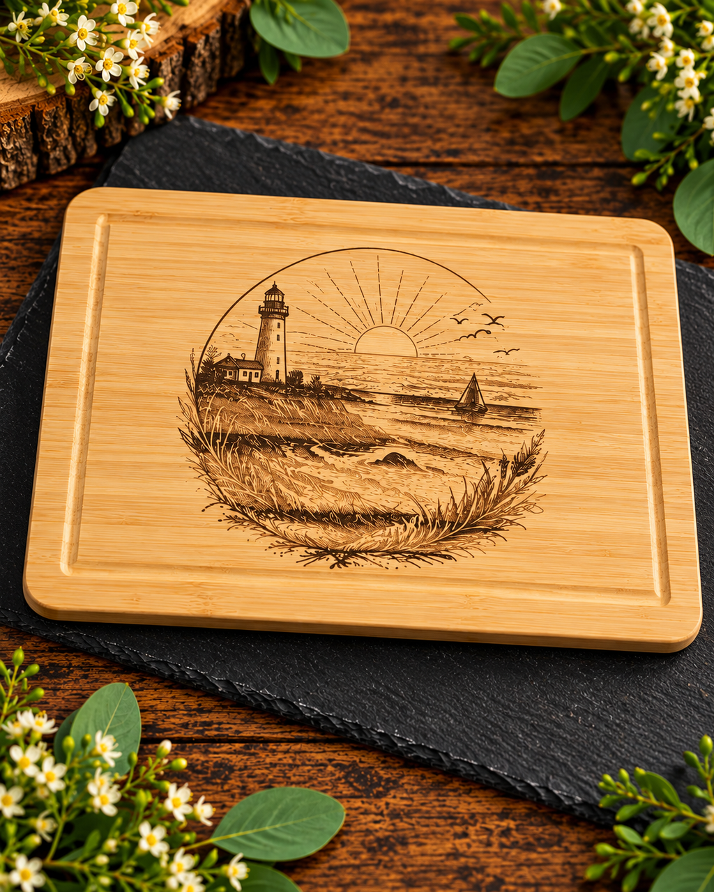 Engraved Wooden Chopping Board | Rustic Decorative Kitchen Board | Unique Engraved Designs | Housewarming Gift