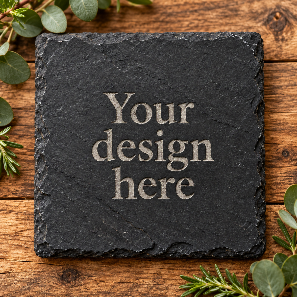 Personalised Engraved Slate Coaster | Custom Drink Mat | Unique Housewarming Gift