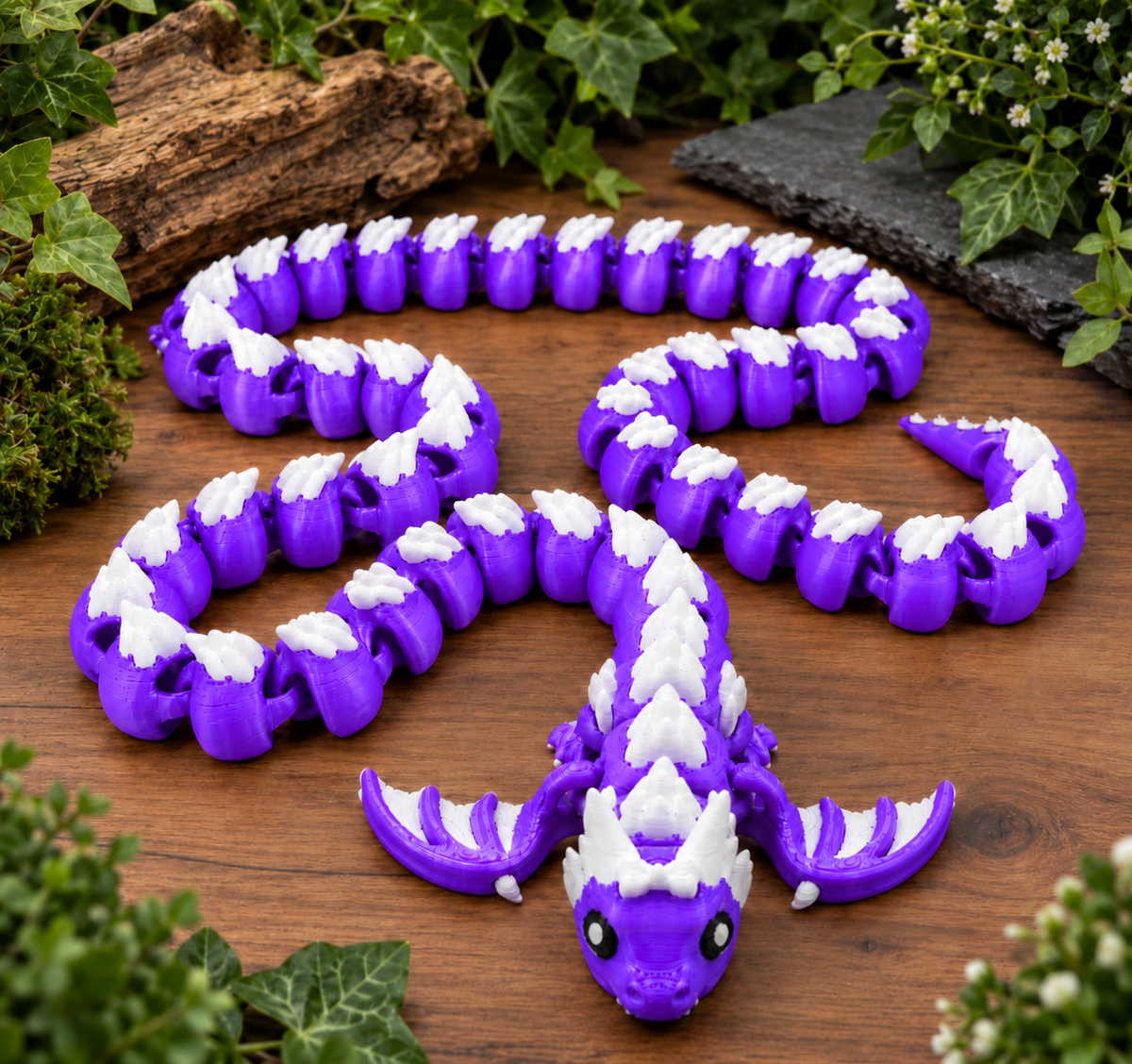 50 Segment 3D Printed Flexi Dragon | Articulated Dragon Toy | Flexible Fidget Gift