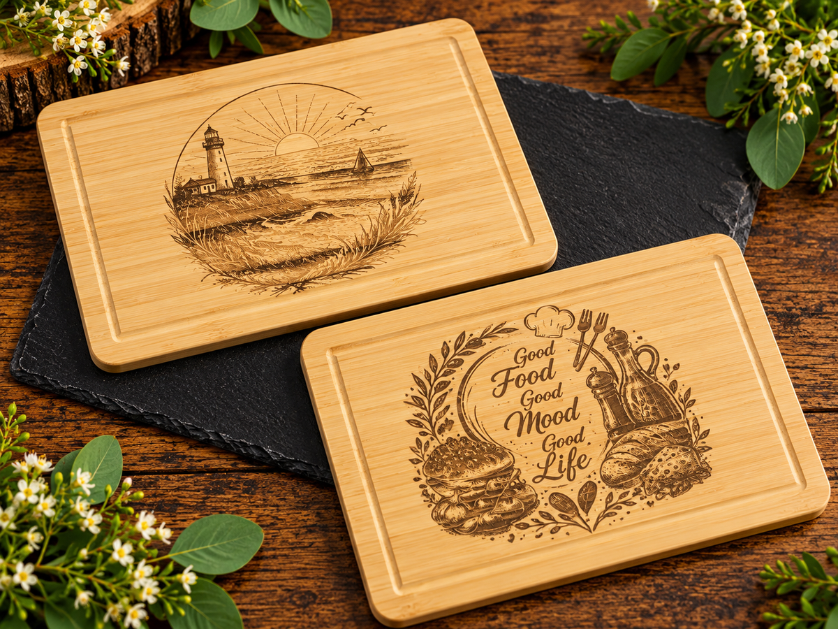 Engraved Wooden Chopping Board | Rustic Decorative Kitchen Board | Unique Engraved Designs | Housewarming Gift