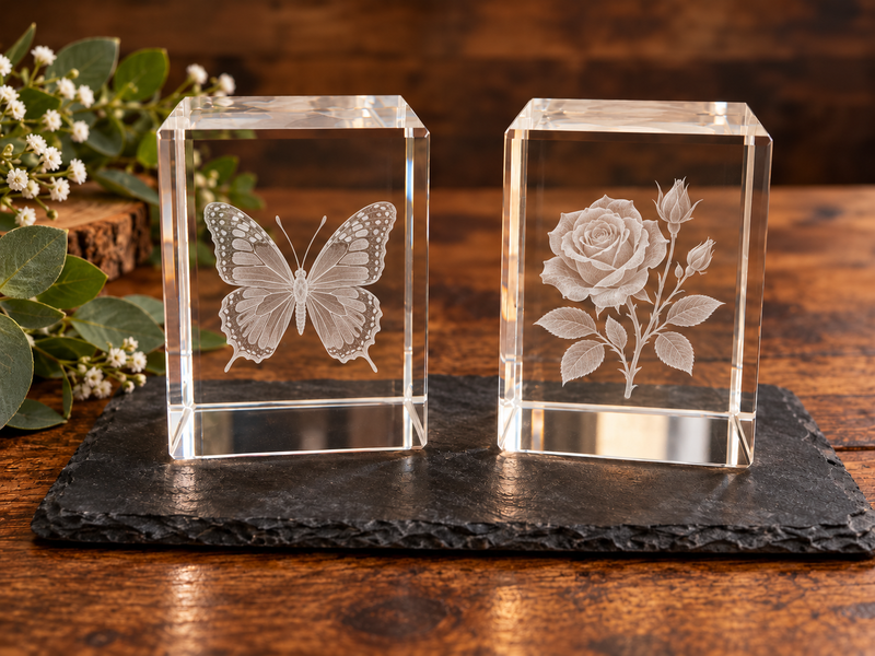 (40X40X60)	Engraved K9 Crystal Glass Ornament (40x40x60mm) | Personalised Crystal Keepsake | Unique Gift