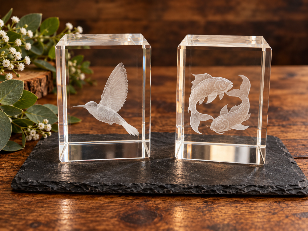 Engraved K9 Crystal Glass Ornament (50x50x80)