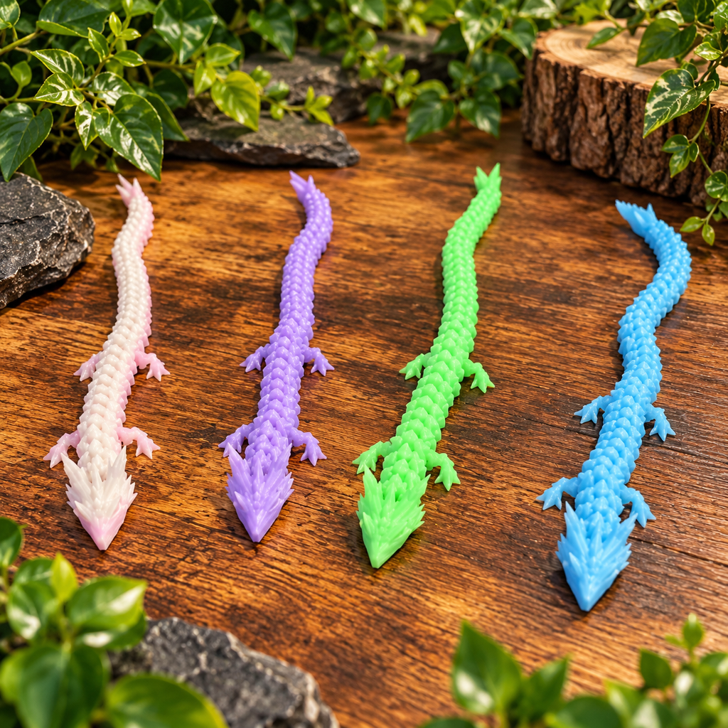 3D Printed Flexible Dragon | Articulated Dragon Toy | Unique Fidget Gift