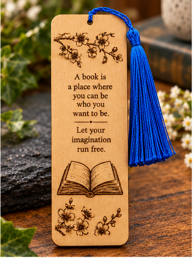Personalised Laser Engraved Wooden Bookmark | Book Lover, Teacher Gift