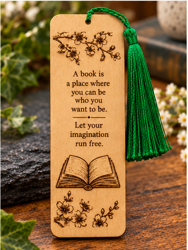 Personalised Laser Engraved Wooden Bookmark | Book Lover, Teacher Gift