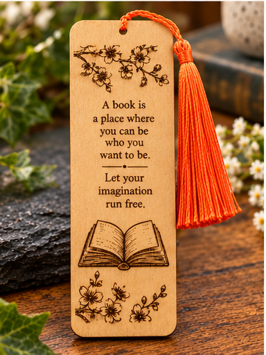 Personalised Laser Engraved Wooden Bookmark | Book Lover, Teacher Gift