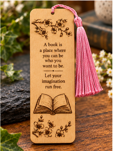 Personalised Laser Engraved Wooden Bookmark | Book Lover, Teacher Gift