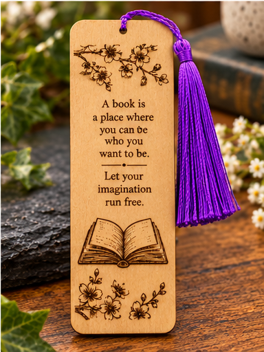 Personalised Laser Engraved Wooden Bookmark | Book Lover, Teacher Gift