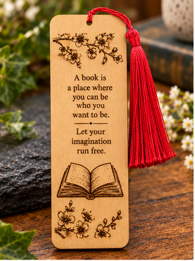 Personalised Laser Engraved Wooden Bookmark | Book Lover, Teacher Gift