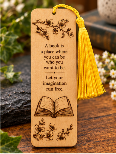 Personalised Laser Engraved Wooden Bookmark | Book Lover, Teacher Gift