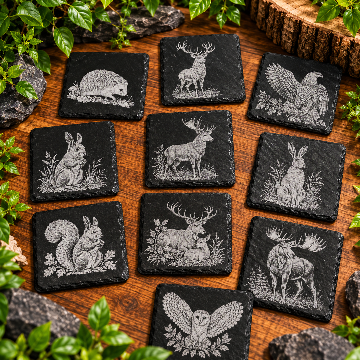 Personalised Engraved Slate Coaster | Custom Drink Mat | Unique Housewarming Gift