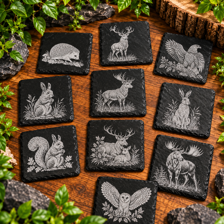 Personalised Engraved Slate Coaster | Custom Drink Mat | Unique Housewarming Gift