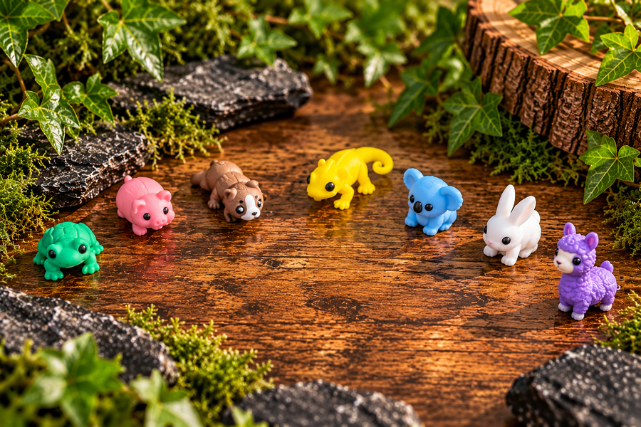3D Printed Baby Animals (Set of 7) | Cute Miniature Animal Figures | Collectible Desk Buddies | Unique Gift