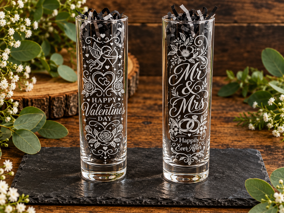 Personalised Engraved Slim Glass Vase | Custom Laser Engraved Flower Vase | Unique Gift for Any Occasion