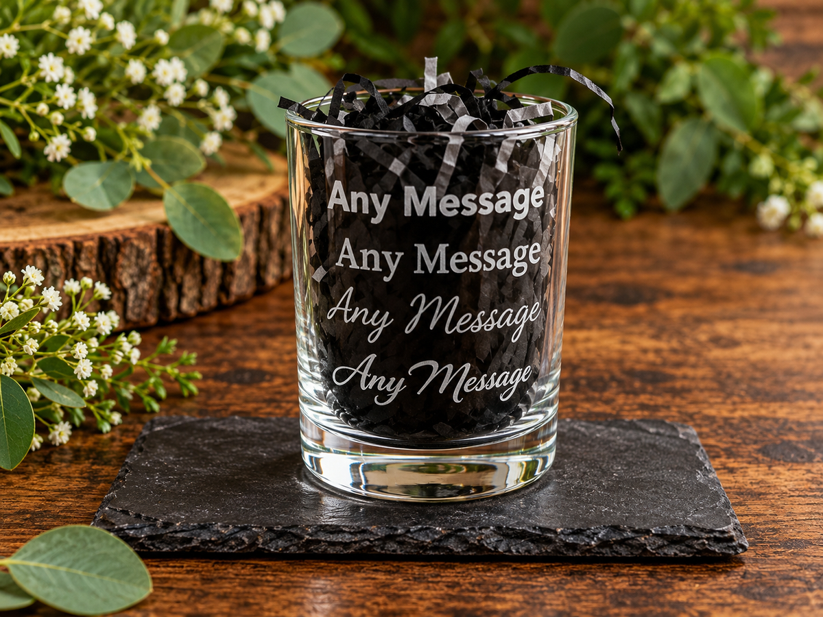 Personalised Engraved Whiskey Glass | Custom Laser Engraved Whisky Tumbler | Unique Gift for Any Occasion